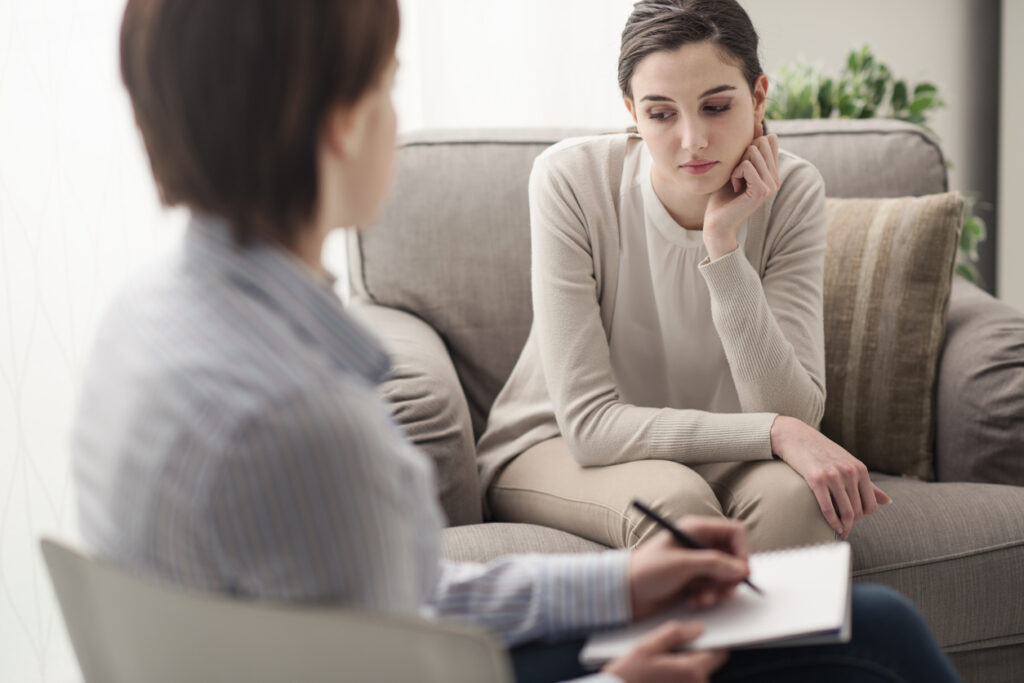 woman getting depression assessment