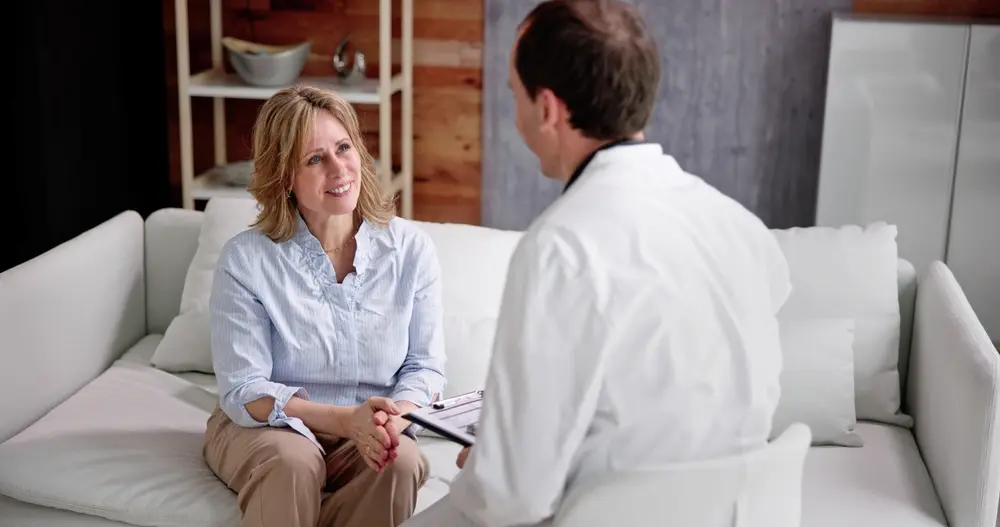 woman with doctor