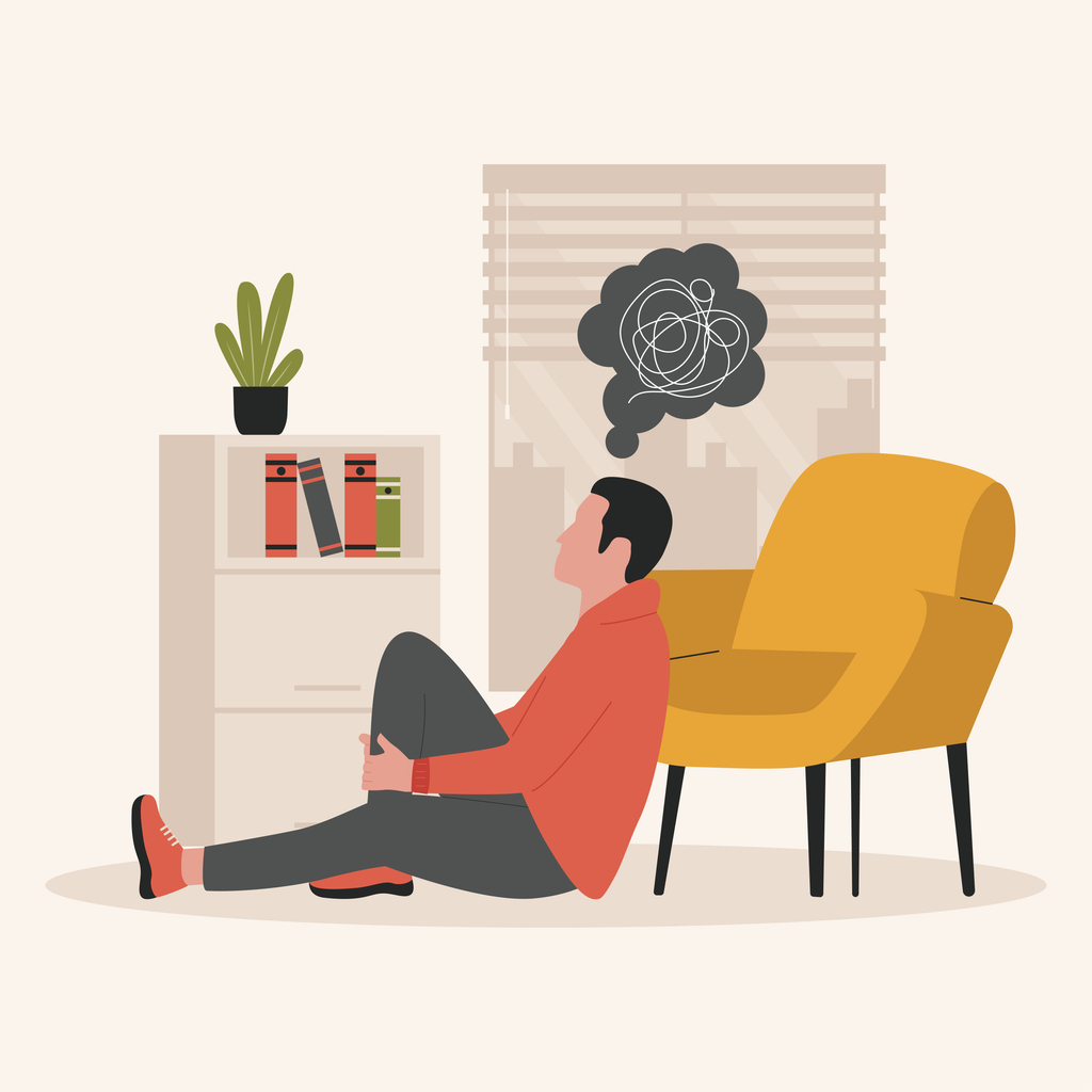 Vector anxiety, stress, and trauma concept illustration. Illustration for website, landing page, mobile app, poster and banner.