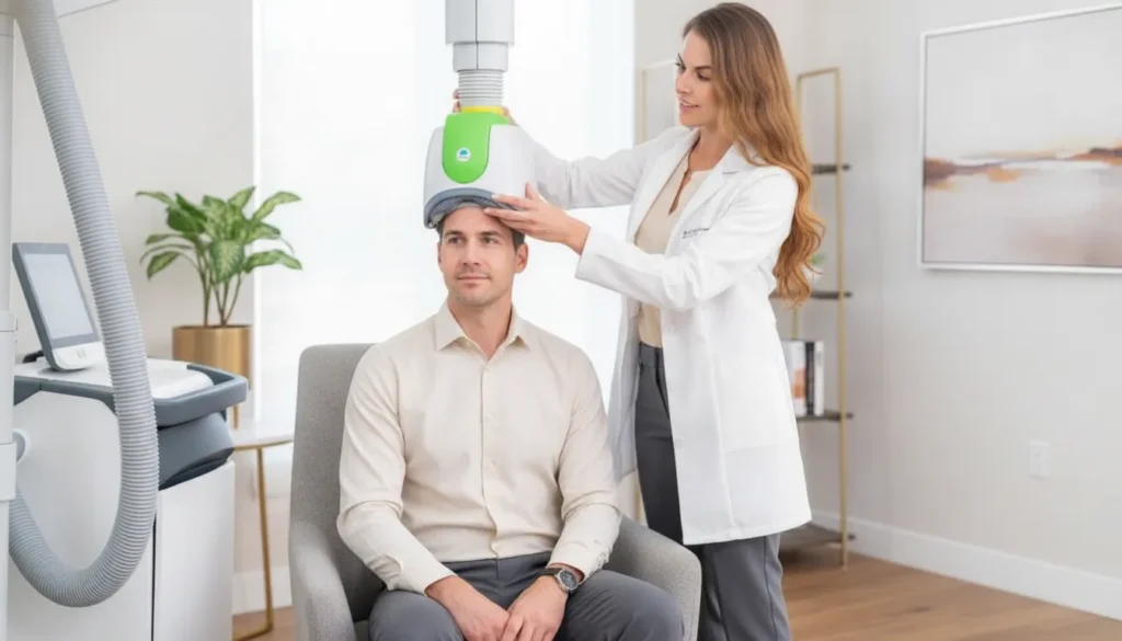 Patient discussing OCD treatment planning with a mental health clinician