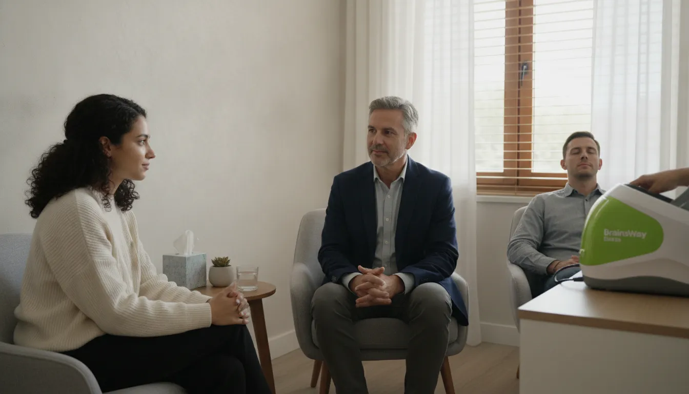 Psychiatrist for depression discussing treatment options with a patient.